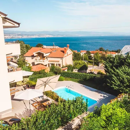 Panoramic Sea View And Pool Opatija Appartamento